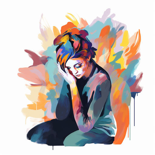 Impressionistic illustration of mental health on white background