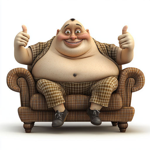 Humorous caricature of an obesity clipart with human features