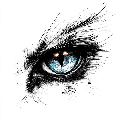 Animal eye tattoo design on pure white arm