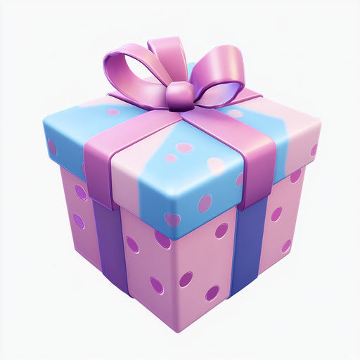 3D gift on flat white background