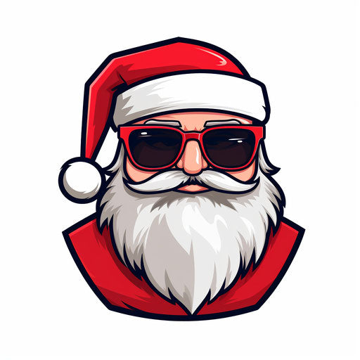 Minimalist Santa Clipart on White Background