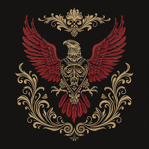 Classic emblem clothing logo with traditional colors on heritage background