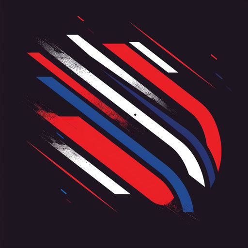 Sports company logo with dynamic lines and bold typography