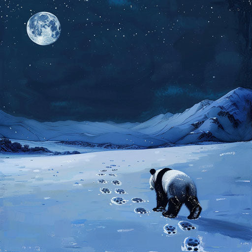 Enchanting moonlit night in a snowy landscape