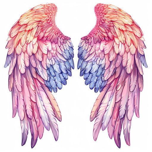 Angel wings clip art on white background