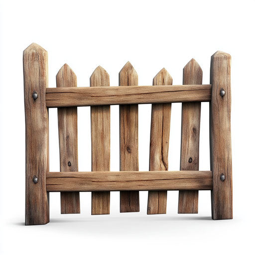 3D Fence Post on flat white background