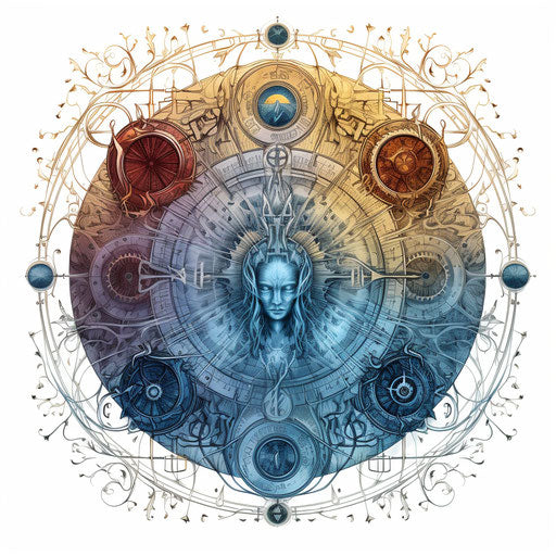 Alchemy symbols of the sun, sky and earth