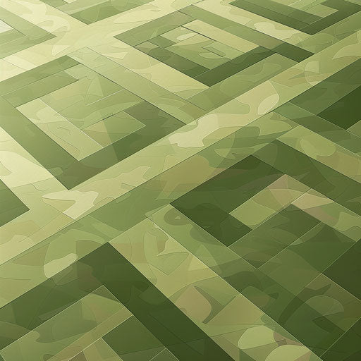 Realistic floor illustration, flat muted olive background