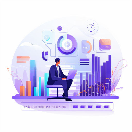 Financial clipart in minimalist style, on white background