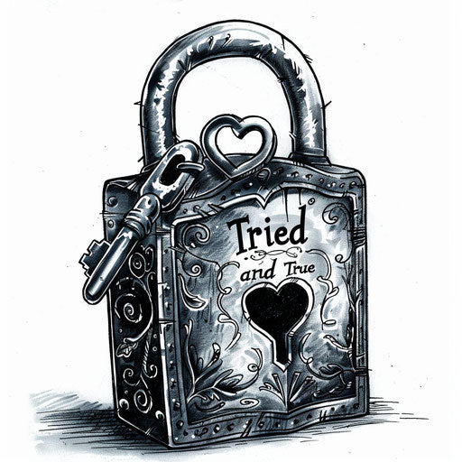 Heart-shaped key and padlock, tried and true