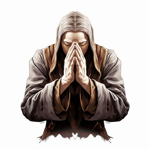 Praying hands in the style of Chiaroscuro Art