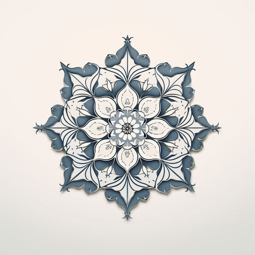 Oriental Mandala: Elegant Negative Space, Monochrome Serenity
