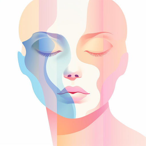 Face clipart in the style of Pastel Colors Art, on white background