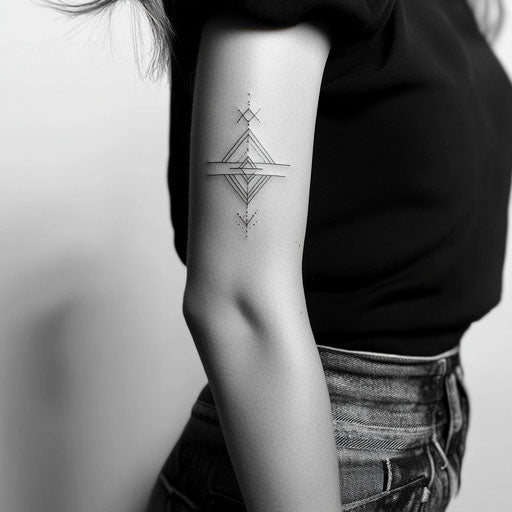 Minimalist geometric small arm tattoos