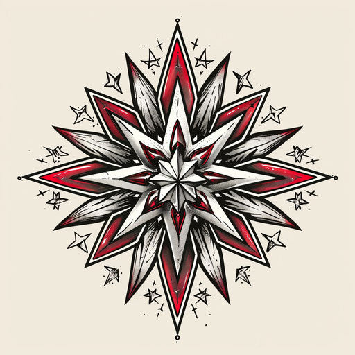 Bold clipart style flat tattoo sketch of a Russian star