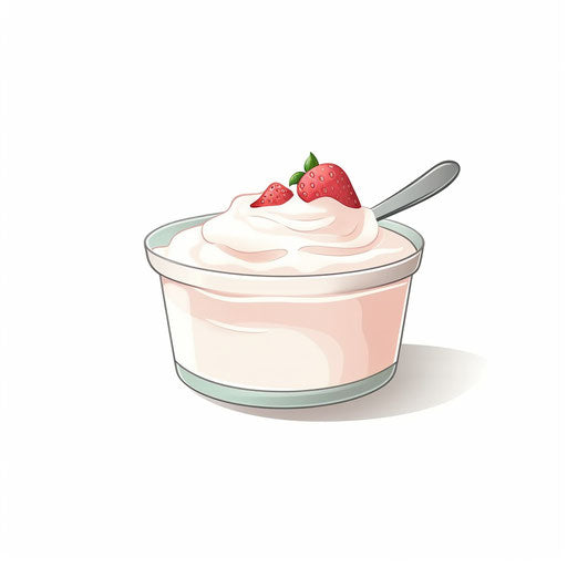 Minimalist style yogurt clipart on white background
