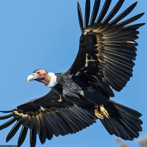 Condor bird in flight with wings fully spread in the style of Will Burrard-Lucas