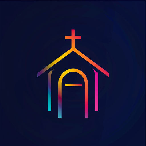 Modern church logo with vibrant gradient background