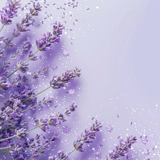 Realistic clipart on soft lavender flat background
