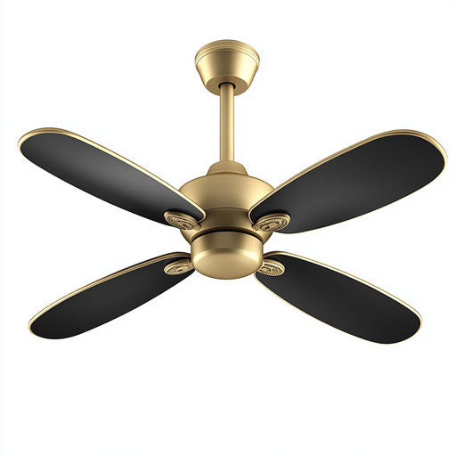 Realistic clipart of a ceiling fan, isolated, high-resolution