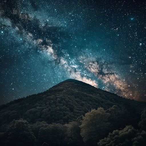 Yonah Mountain, Georgia under a starry sky, Milky Way shining bright