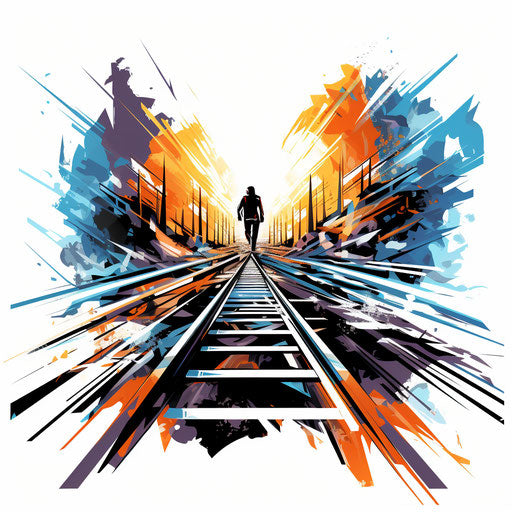 Illustration of track in the style of Chiaroscuro Art