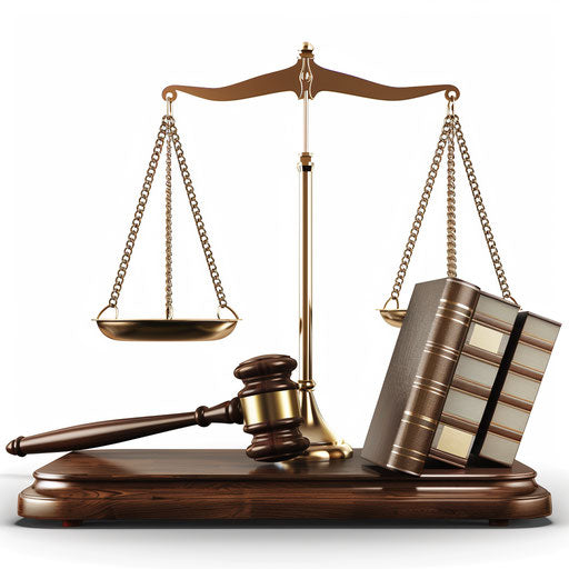 Justice Scale with Books and Gavel