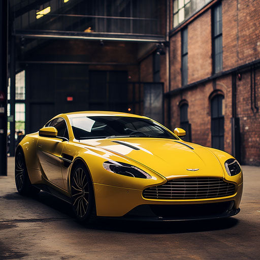 Bright yellow Aston Martin DV5