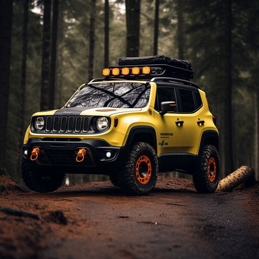 Jeep Renegade classic rally version with off-road mods