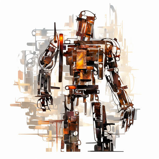 Iron clipart in the style of Impressionistic Art, on white background