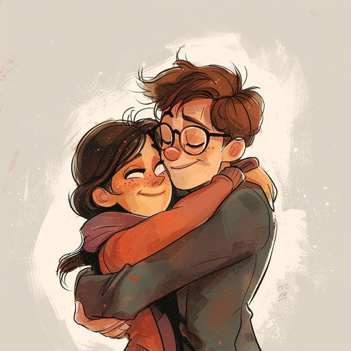 Cartoon couple in vfxfriday style, colorful art