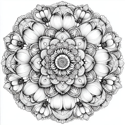 Opulent flower mandala inspired by Raqib Shaw