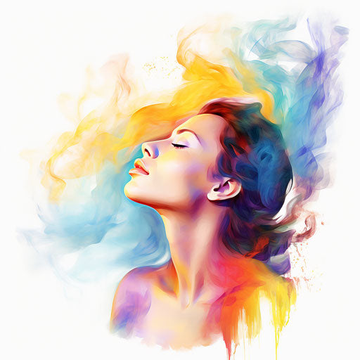 Breathing clipart in the style of Impressionistic Art, on a white background