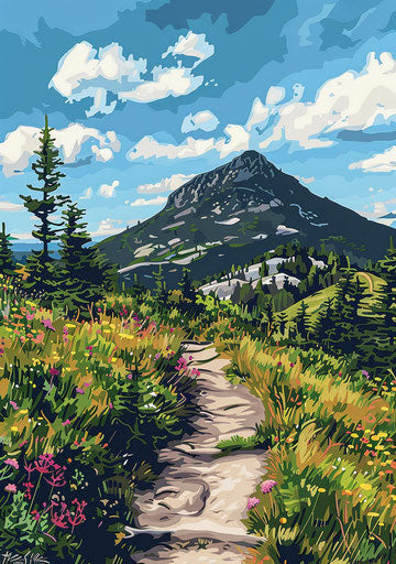 Grandfather mountain nature park, vector art, illustration 12:17