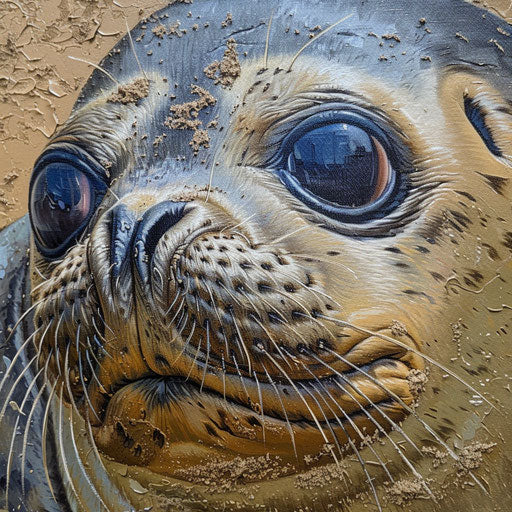 Hawaiian monk seal on sandy beach