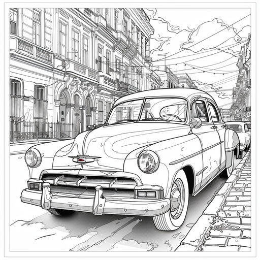 Classic vintage car parked in city