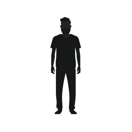 Minimalist person clipart on white background