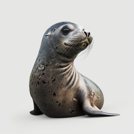 Realistic seal clipart on white background with smooth gradients