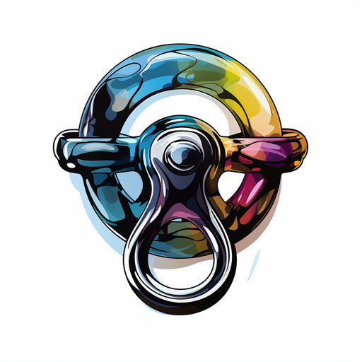 Pacifier illustration in the Chiaroscuro Art style, on white background