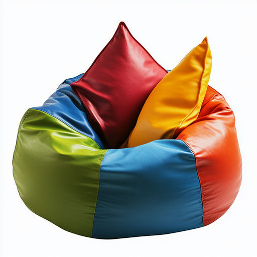 Realistic depiction of a classroom bean bag chairs