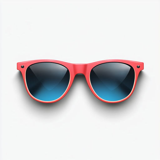 3D sunglasses with flat white background, isolated clipart