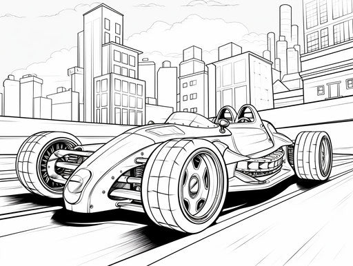 Toy race car coloring page