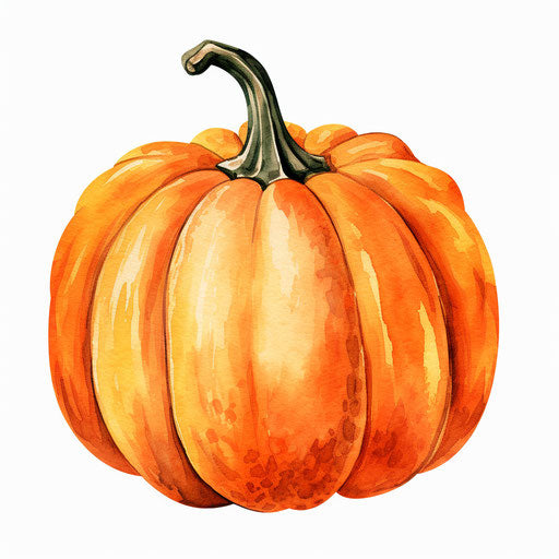 Halloween pumpkin in Oil painting style, on white background