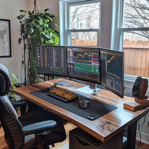 Serene home office setup for online trading