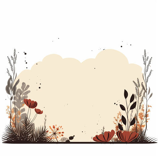 Minimalist style border design clipart on white background