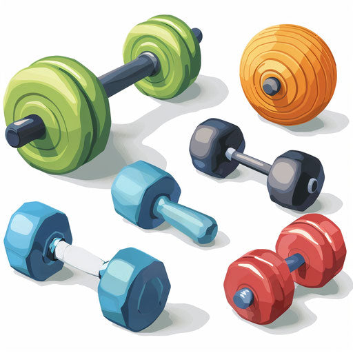 Photo realistic physical education clipart on flat white background