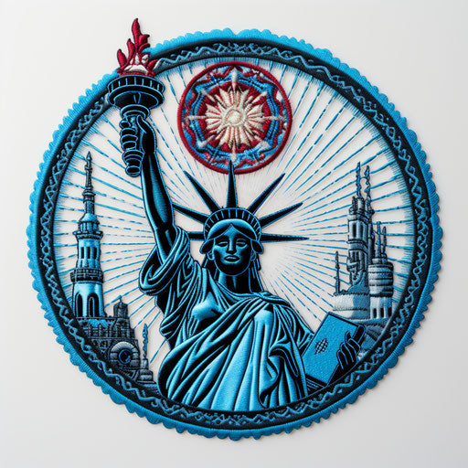 Torch-bearing Statue of Liberty in Bryce 3D and decorative relief