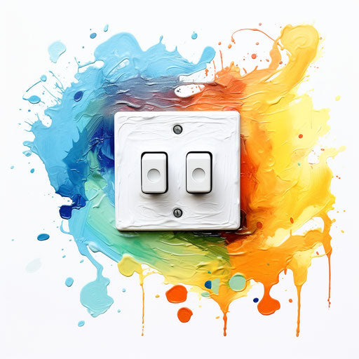 Switch clipart in the style of oil painting on white background