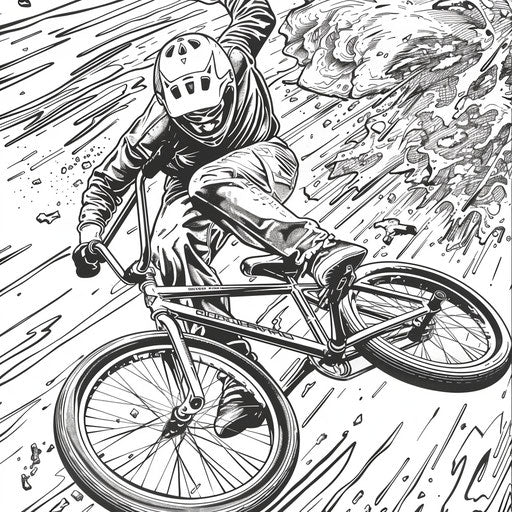 BMX rider performing trick in mid-air