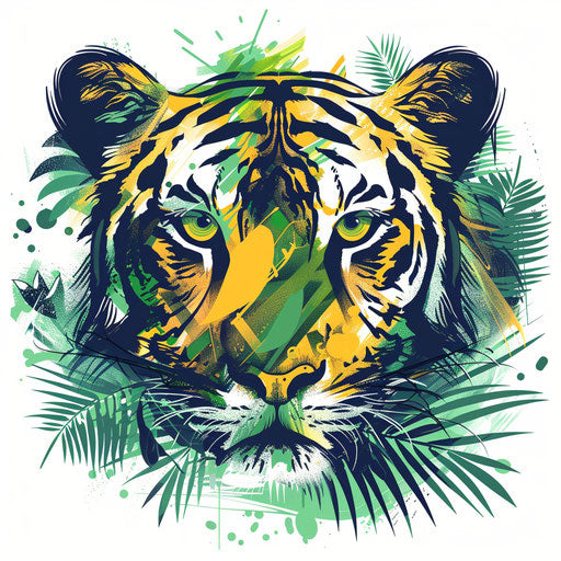 Tropical tiger eyes tattoo sketch